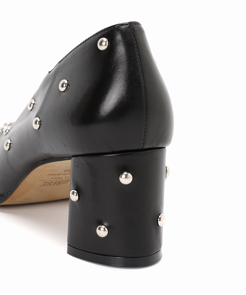 GRISE ブラックパンプス 23.5 cm GRISE（グリーズ）の「GRISE6cmレザーEDGEスタッズパンプス