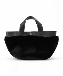 Cachellier レザー切替トートバッグ