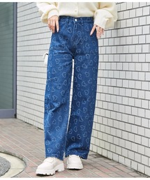 CHILLE | ハート　デニムストレートパンツ(デニムパンツ)