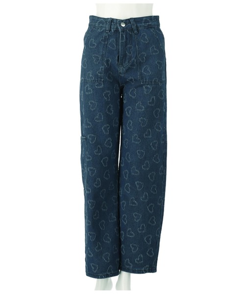 CHILLE（チル）の「ハート　デニムストレートパンツ（デニムパンツ・レディース・ブルー・M/S）」の11枚目の写真