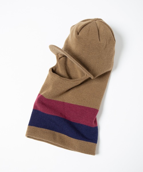 RACAL（ラカル）の「Soft Knit Balaclava Cap / ソフトニット 2way バラクラバ キャップ（ニットキャップ/ビーニー・メンズ・オリーブ/ブラック/カーキ・FREE）」の9枚目の写真
