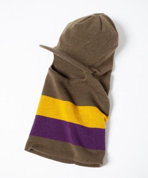 RACAL（ラカル）の「Soft Knit Balaclava Cap / ソフトニット 2way バラクラバ キャップ（ニットキャップ/ビーニー・メンズ・オリーブ/ブラック/カーキ・FREE）」の10枚目の写真