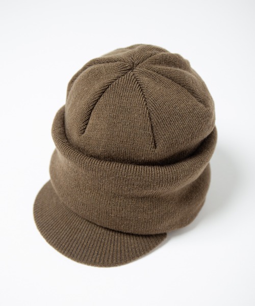 RACAL（ラカル）の「Soft Knit Balaclava Cap / ソフトニット 2way バラクラバ キャップ（ニットキャップ/ビーニー・メンズ・オリーブ/ブラック/カーキ・FREE）」の17枚目の写真