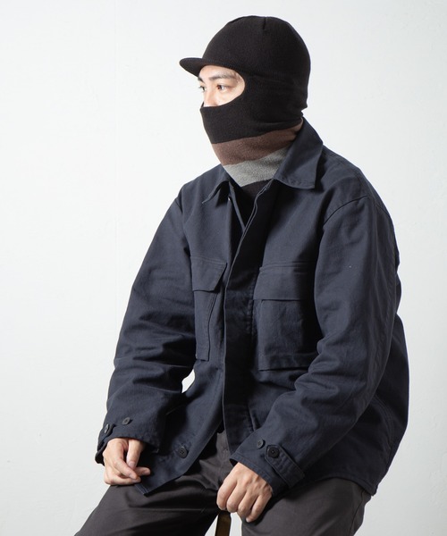 RACAL（ラカル）の「Soft Knit Balaclava Cap / ソフトニット 2way バラクラバ キャップ（ニットキャップ/ビーニー・メンズ・オリーブ/ブラック/カーキ・FREE）」の22枚目の写真