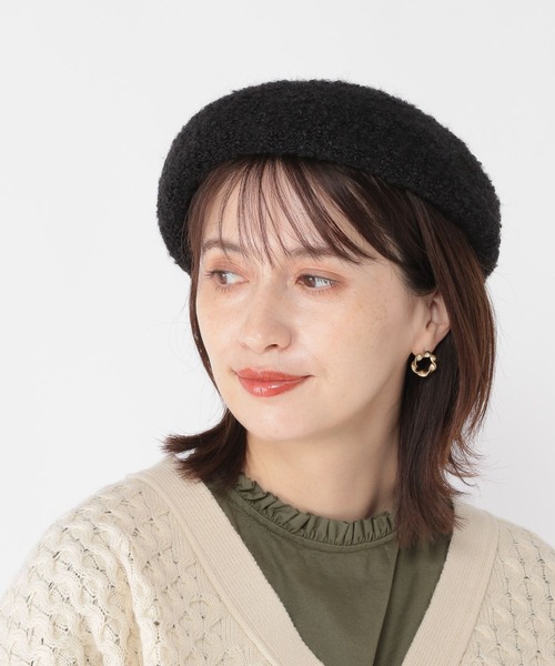 studio CLIP(スタディオクリップ)の「【抗菌防臭】くるくるふんわりベレー帽(ハンチング/ベレー帽・レディース・ブラック/グレー/ベージュ・FREE)」の5枚目の写真