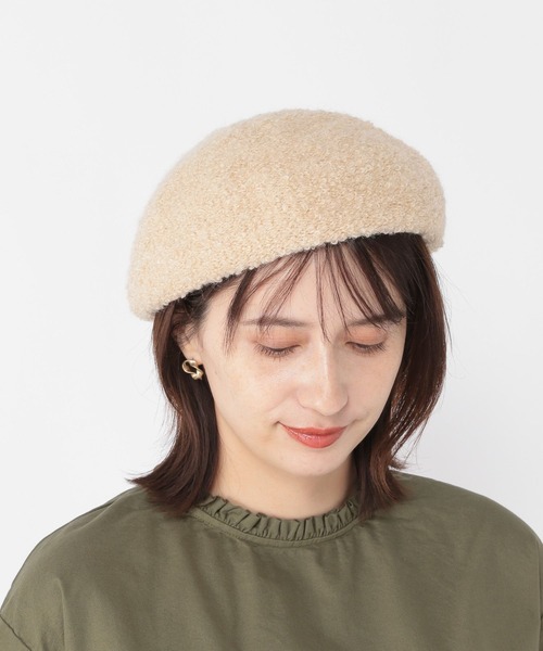 studio CLIP(スタディオクリップ)の「【抗菌防臭】くるくるふんわりベレー帽(ハンチング/ベレー帽・レディース・ブラック/グレー/ベージュ・FREE)」の8枚目の写真