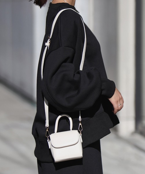 Bonjour Sagan（ボンジュールサガン）の「スクエアミニ2WAYバッグ（ショルダーバッグ・レディース・アイボリー/ブラック/ブラウン・FREE）」の2枚目の写真