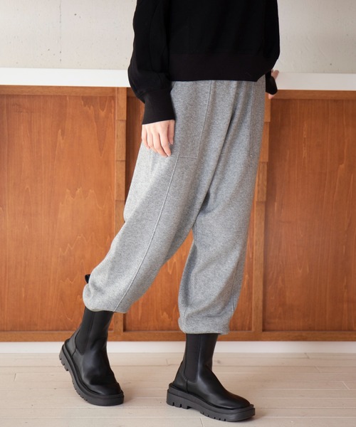 MAISON BREEZE(メゾンブリーズ)の「【MAISON BREEZE】センターラインニットスウェットパンツ KNF049(スウェットパンツ・レディース・グレー/ブラック/ベージュ・FREE)」の3枚目の写真