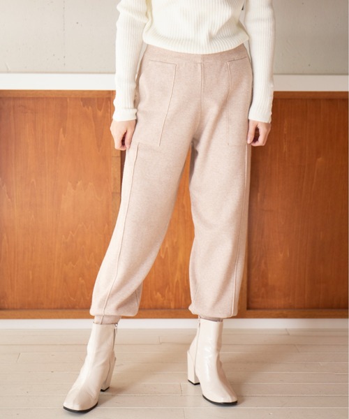 MAISON BREEZE(メゾンブリーズ)の「【MAISON BREEZE】センターラインニットスウェットパンツ KNF049(スウェットパンツ・レディース・グレー/ブラック/ベージュ・FREE)」の12枚目の写真
