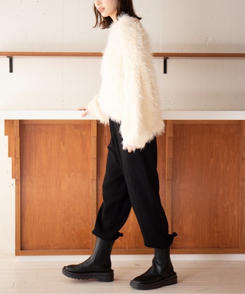 MAISON BREEZE(メゾンブリーズ)の「【MAISON BREEZE】センターラインニットスウェットパンツ KNF049(スウェットパンツ・レディース・グレー/ブラック/ベージュ・FREE)」の7枚目の写真