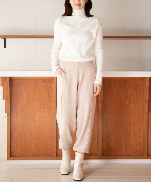 MAISON BREEZE(メゾンブリーズ)の「【MAISON BREEZE】センターラインニットスウェットパンツ KNF049(スウェットパンツ・レディース・グレー/ブラック/ベージュ・FREE)」の13枚目の写真