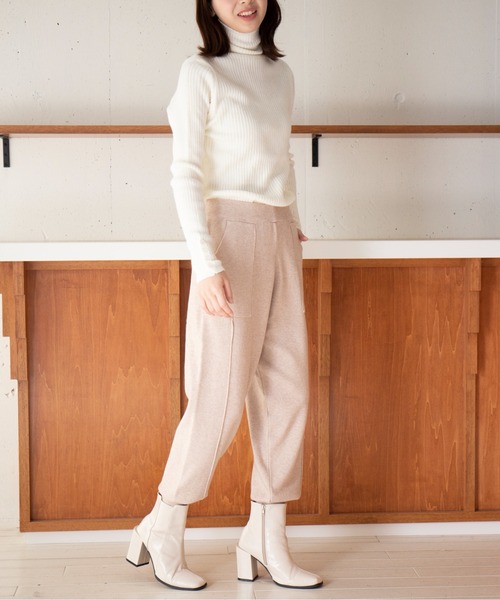 MAISON BREEZE(メゾンブリーズ)の「【MAISON BREEZE】センターラインニットスウェットパンツ KNF049(スウェットパンツ・レディース・グレー/ブラック/ベージュ・FREE)」の14枚目の写真
