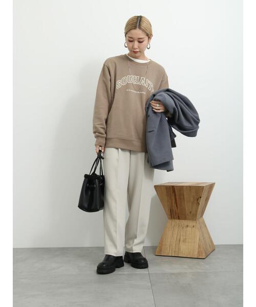 Samansa Mos2 blue（サマンサモスモスブルー）の「裏起毛ロゴスウェット（Tシャツ/カットソー・レディース・オフホワイト/ベージュ/チャコールグレー・F）」の11枚目の写真