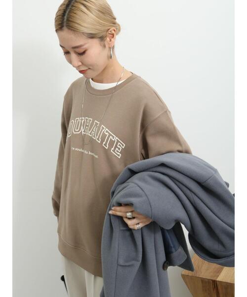 Samansa Mos2 blue（サマンサモスモスブルー）の「裏起毛ロゴスウェット（Tシャツ/カットソー・レディース・オフホワイト/ベージュ/チャコールグレー・F）」の13枚目の写真