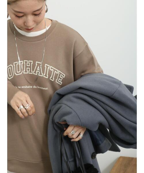 Samansa Mos2 blue（サマンサモスモスブルー）の「裏起毛ロゴスウェット（Tシャツ/カットソー・レディース・オフホワイト/ベージュ/チャコールグレー・F）」の15枚目の写真