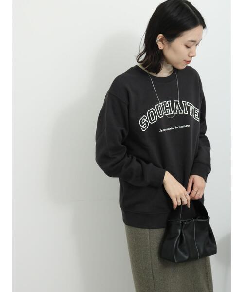 Samansa Mos2 blue（サマンサモスモスブルー）の「裏起毛ロゴスウェット（Tシャツ/カットソー・レディース・オフホワイト/ベージュ/チャコールグレー・F）」の18枚目の写真