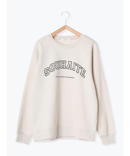 Samansa Mos2 blue（サマンサモスモスブルー）の「裏起毛ロゴスウェット（Tシャツ/カットソー・レディース・オフホワイト/ベージュ/チャコールグレー・F）」の4枚目の写真