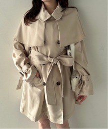 OLIVE des OLIVE | ケープ付きミドル丈トレンチコート　1041080020(トレンチコート)