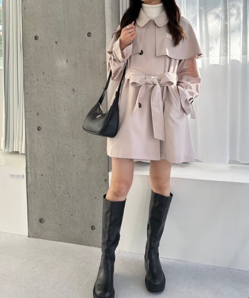 OLIVE des OLIVE（オリーブデオリーブ）の「ケープ付きミドル丈トレンチコート　1041080020（トレンチコート・レディース・ライトベージュ/ベージュ・FREE）」の14枚目の写真