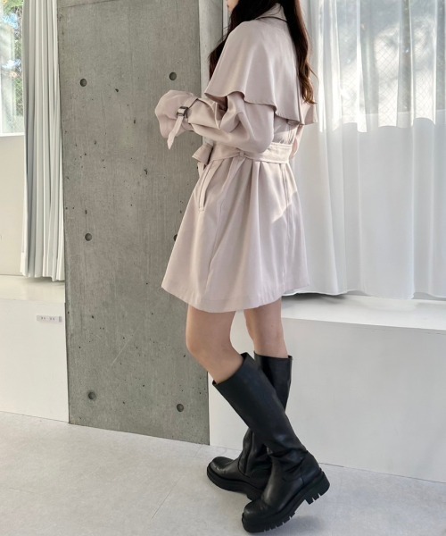 OLIVE des OLIVE（オリーブデオリーブ）の「ケープ付きミドル丈トレンチコート　1041080020（トレンチコート・レディース・ライトベージュ/ベージュ・FREE）」の15枚目の写真