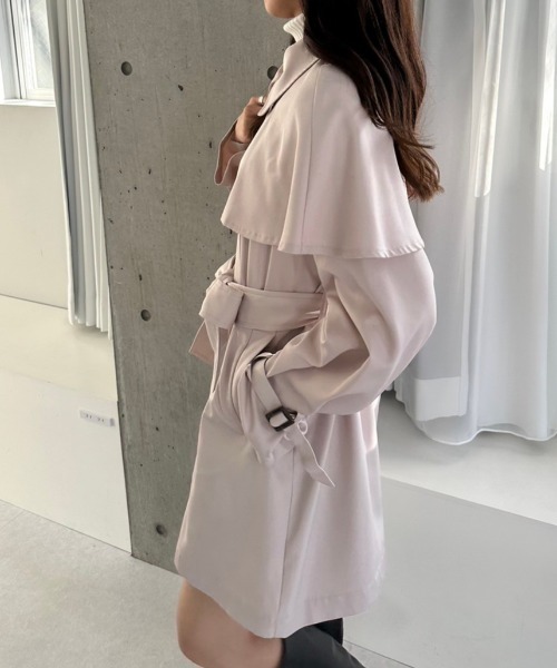 OLIVE des OLIVE（オリーブデオリーブ）の「ケープ付きミドル丈トレンチコート　1041080020（トレンチコート・レディース・ライトベージュ/ベージュ・FREE）」の18枚目の写真