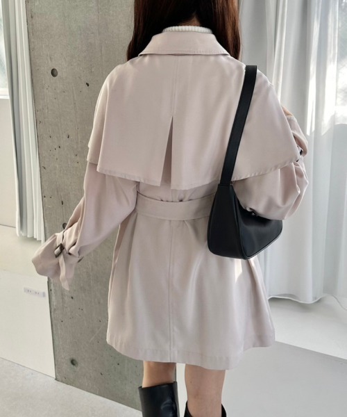 OLIVE des OLIVE（オリーブデオリーブ）の「ケープ付きミドル丈トレンチコート　1041080020（トレンチコート・レディース・ライトベージュ/ベージュ・FREE）」の19枚目の写真