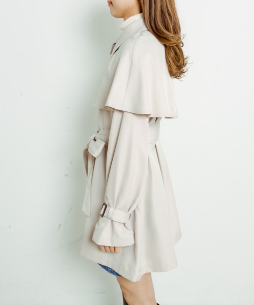 OLIVE des OLIVE（オリーブデオリーブ）の「ケープ付きミドル丈トレンチコート　1041080020（トレンチコート・レディース・ライトベージュ/ベージュ・FREE）」の21枚目の写真