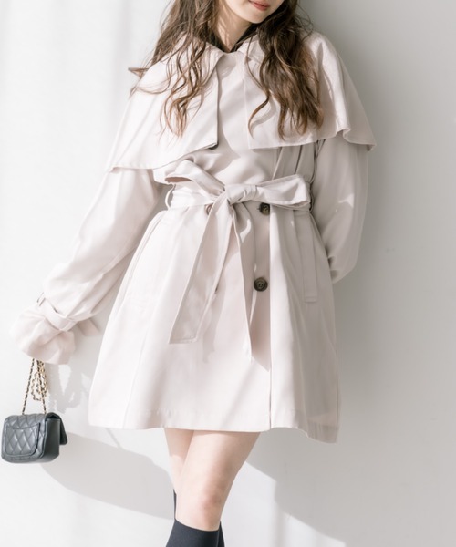 OLIVE des OLIVE（オリーブデオリーブ）の「ケープ付きミドル丈トレンチコート　1041080020（トレンチコート・レディース・ライトベージュ/ベージュ・FREE）」の13枚目の写真