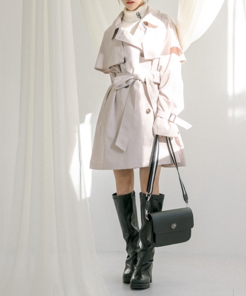 OLIVE des OLIVE（オリーブデオリーブ）の「ケープ付きミドル丈トレンチコート　1041080020（トレンチコート・レディース・ライトベージュ/ベージュ・FREE）」の10枚目の写真