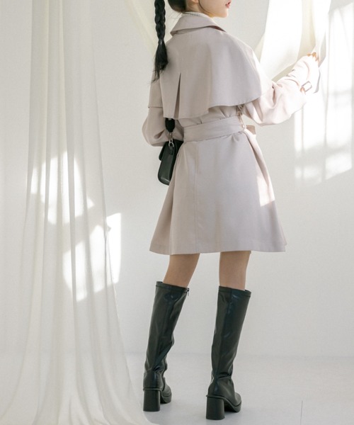 OLIVE des OLIVE（オリーブデオリーブ）の「ケープ付きミドル丈トレンチコート　1041080020（トレンチコート・レディース・ライトベージュ/ベージュ・FREE）」の11枚目の写真