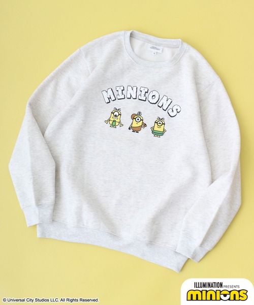 MINIONS（ミニオンズ）の「Minions ミニオンズ/裏起毛 スウェット トレーナー（スウェット・レディース・イエロー系その他/イエロー/レッド/オートミール/ホワイト系その他/ブラック系その他/ネイビー/ブラック・LL/M/L）」の3枚目の写真