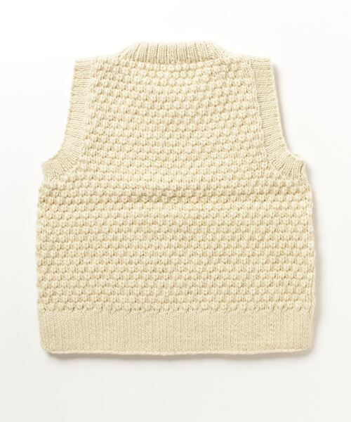 お値下げ！hau ハウ　ハンドニットベスト　nepal アイボリー×グレー 美品 HAU（ハウ）の「ハンドニットベストnepal（ベスト）」 - WEAR