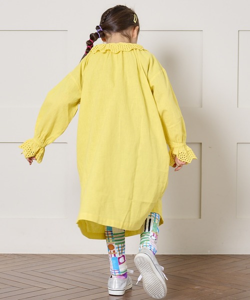 A BOND(アボンド)の「コットンリネンフリルワンピース(100~150cm)(ワンピース・キッズ・ライトグレー/イエロー・100/110/120/130/140/150)」の15枚目の写真