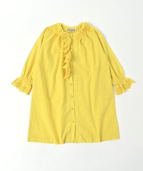 A BOND(アボンド)の「コットンリネンフリルワンピース(100~150cm)(ワンピース・キッズ・ライトグレー/イエロー・100/110/120/130/140/150)」の16枚目の写真
