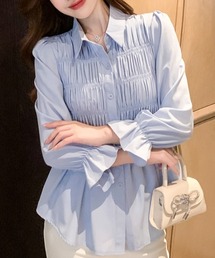 ギャザーシャーリングブラウス