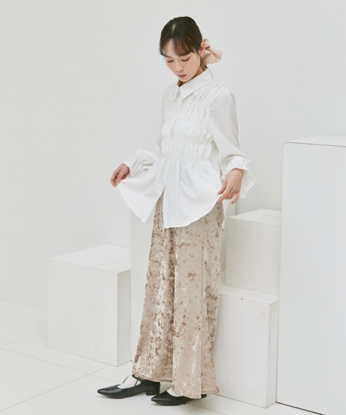 paravion（パラビオン）の「ギャザーシャーリングブラウス（シャツ/ブラウス・レディース・ブラック/アイボリー/ブルー・FREE）」の15枚目の写真