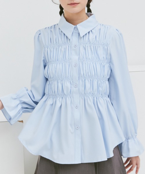 paravion（パラビオン）の「ギャザーシャーリングブラウス（シャツ/ブラウス・レディース・ブラック/アイボリー/ブルー・FREE）」の22枚目の写真