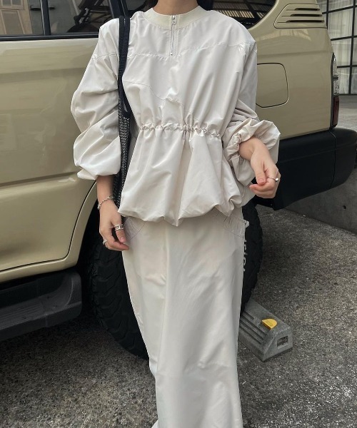 新品 willfully バルーントップス balloon sleeve drawstring zip tops（その他トップス