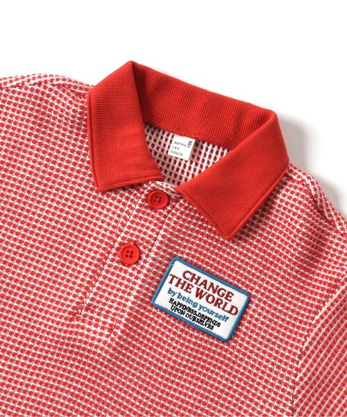 apres les cours（アプレレクール）の「先染めワッフルポロシャツ（ポロシャツ・キッズ・レッド/アイボリー・120/80/100/110/130/90）」の8枚目の写真