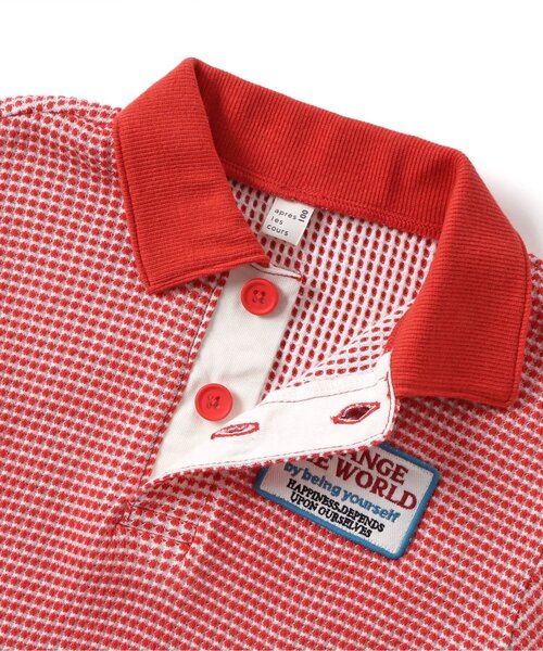 apres les cours（アプレレクール）の「先染めワッフルポロシャツ（ポロシャツ・キッズ・レッド/アイボリー・120/80/100/110/130/90）」の9枚目の写真
