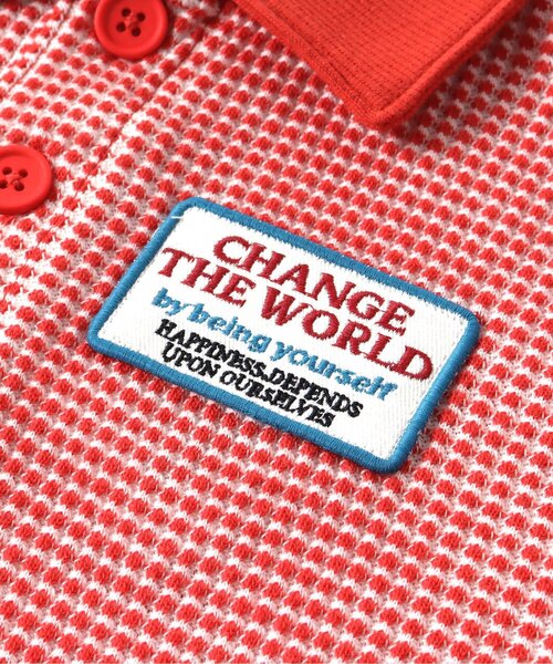 apres les cours（アプレレクール）の「先染めワッフルポロシャツ（ポロシャツ・キッズ・レッド/アイボリー・120/80/100/110/130/90）」の10枚目の写真