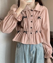 シャツ/ブラウス（ピンク/桃色系・コーデュロイ）ファッション