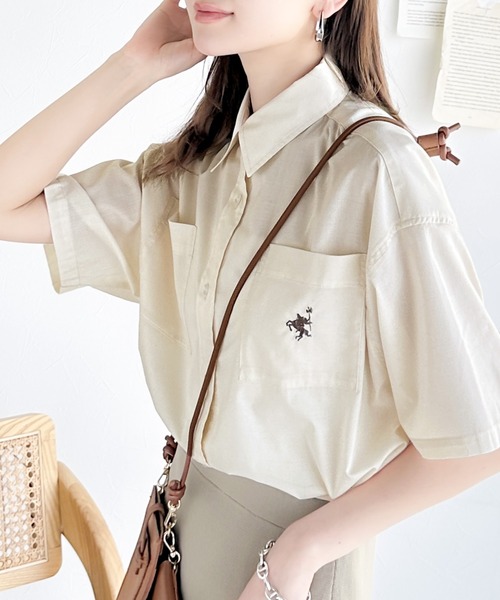 セール】ラフに羽織るだけでサマになる。ダブルポケット胸刺繍シャツ