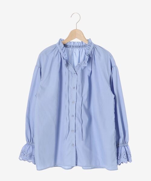 le.coeur blanc(ルクールブラン)の「カットワークフリルブラウス(シャツ/ブラウス・レディース・オフホワイト/ライトブルー/ブラック・38)」の6枚目の写真