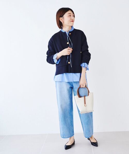 le.coeur blanc(ルクールブラン)の「カットワークフリルブラウス(シャツ/ブラウス・レディース・オフホワイト/ライトブルー/ブラック・38)」の19枚目の写真