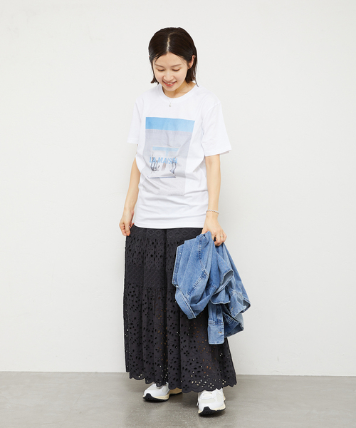 IENA(イエナ)の「《WEB限定/追加3》コットンレースティアードスカート(スカート・レディース・ホワイト/ブラック・36/38)」の13枚目の写真