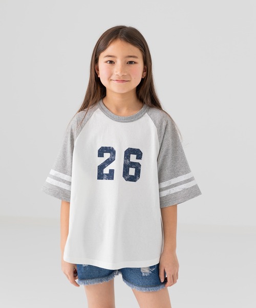 chil2（チルツー）の「綿100％ プリント ラグラン半袖Tシャツ（Tシャツ/カットソー・キッズ・F/E/D/C/J/H/A/I/G/B・80ｃｍ/110cm/100cm/90cm/140cm/130cm/120cm）」の2枚目の写真