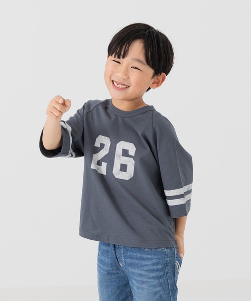 chil2（チルツー）の「綿100％ プリント ラグラン半袖Tシャツ（Tシャツ/カットソー・キッズ・F/E/D/C/J/H/A/I/G/B・80ｃｍ/110cm/100cm/90cm/140cm/130cm/120cm）」の3枚目の写真