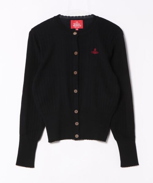 Vivienne Westwood(ヴィヴィアンウエストウッド)の「オーガニックコットンアイレットニットクルーネックカーディガン(カーディガン/ボレロ・レディース・ベージュ/ブラック・FREE)」の1枚目の写真