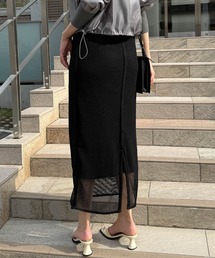 メッシュタイトロングスカート -手洗い可-